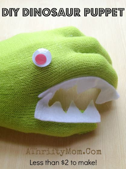 Dinosaur Puppet ~ DIY No Sew Craft Project for Kids #PartyIdea #Craft - A Thrifty Mom - Recipes ...