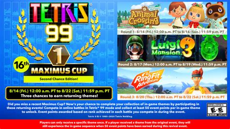 Reminder: Week-Long Tetris 99 Maximus Cup Sees The Return Of Three Themes - Nintendo Life