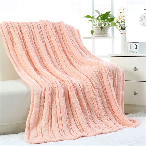 Soft Warm Throw Sofa Couch Bed Cable Knit Reversible Throw Blanket ,Pink - Walmart.com - Walmart.com