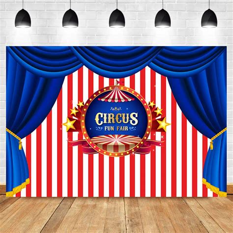 NeoBack Circus Birthday Backdrop Circus Tent Carnival Photography Backdrops Stripe Curtain Party ...