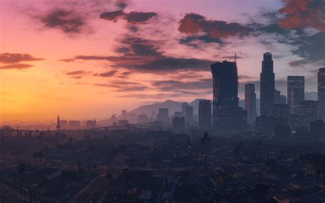 Wallpaper GTA V, city, buildings, art picture 3840x2160 UHD 4K Picture, Image