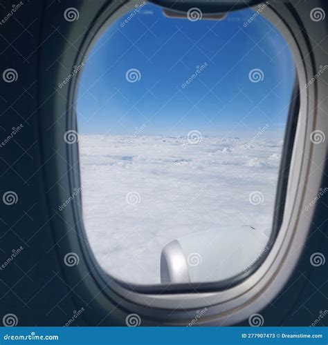 Airplane sky Clouds stock image. Image of organ, glass - 277907473