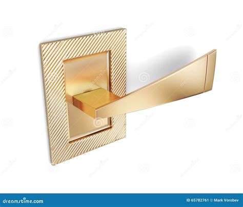 Futuristic Door Handle Isolated On White Background. 3d Rendering Stock Illustration ...