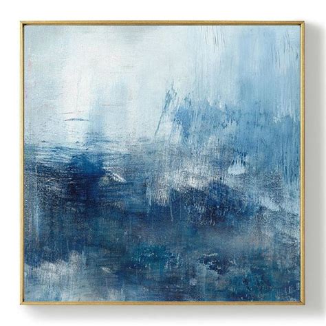 Original Sea Abstract Painting, Sea Landscape painting, Blue Oil Painting,Large Wall Art Blue ...