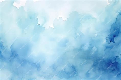 Premium Photo | Blue watercolor abstract painting in the style of soft pastel skies