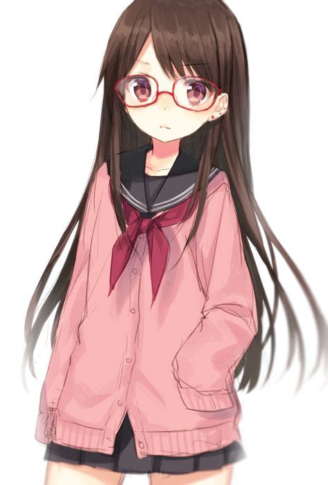 Brown Hair Anime Girl With Glasses - Anime Wallpaper HD