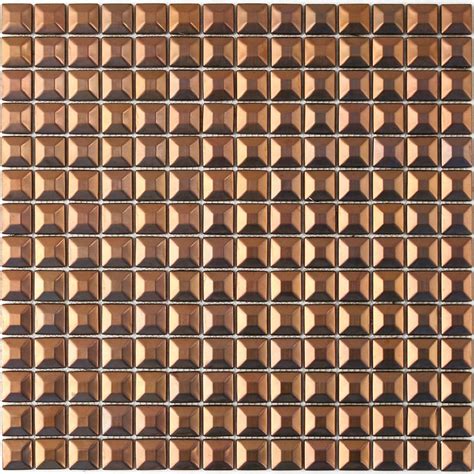 Solistone Byzantine Metal Copper Uniform Squares Mosaic Metal Wall Tile ...