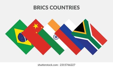 Brics Countries National Flags Icon Set Stock Vector (Royalty Free ...