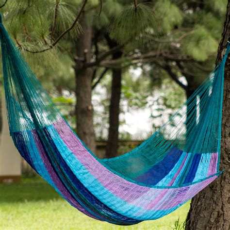 Mexican Patterned Mayan Hammock (Double) - Maya Skies | NOVICA