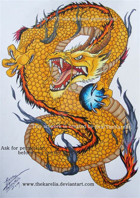 Golden Dragon tattoo by TheKarelia on DeviantArt