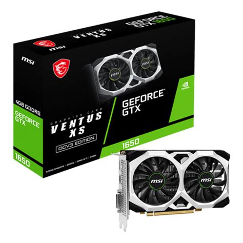 MSI GEFORCE GTX 1650 D6 VENTUS XS OCV3 4GB GDDR6 GRAPHICS CARD (3Y) - BaduDeal