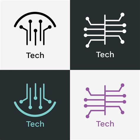 Technology logo icons Tech logo free vectors 3094272 Vector Art at Vecteezy