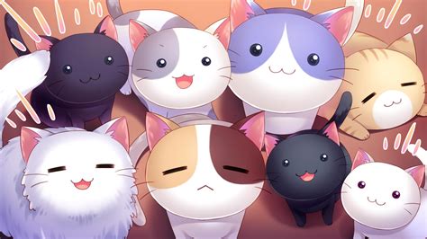 Kawaii Anime Cat Wallpapers - Wallpaper Cave