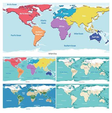 Images Of World Map With Continents And Oceans - Infoupdate.org