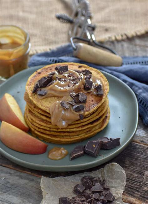 Vegan Pumpkin Pie Pancakes With Date Caramel | Shane & Simple