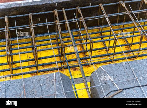 Reinforced concrete slab with lightweight concrete blocks under construction Stock Photo - Alamy