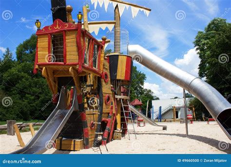 Ship playground stock photo. Image of orange, front, neighborhood - 49660500