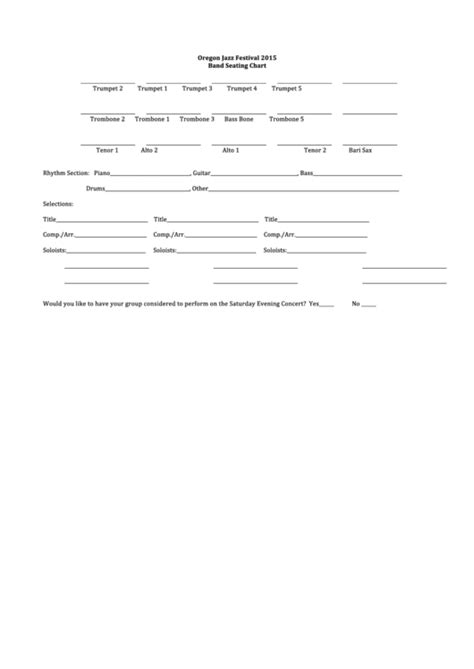 Band Seating Chart printable pdf download