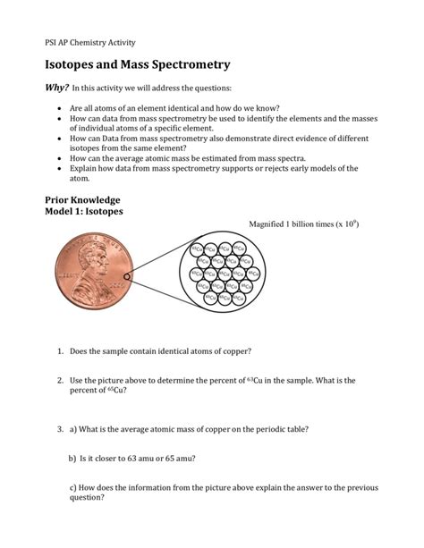 Isotopes And Mass Spectrometry Worksheet Answers - Must See