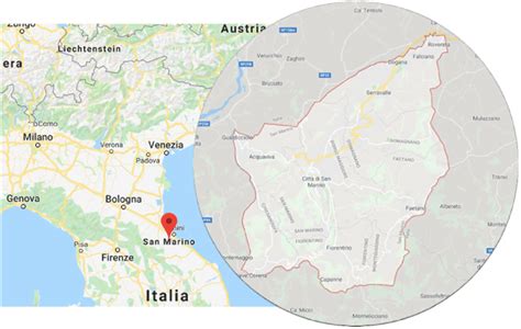 Map showing the geographical location of San Marino. | Download Scientific Diagram