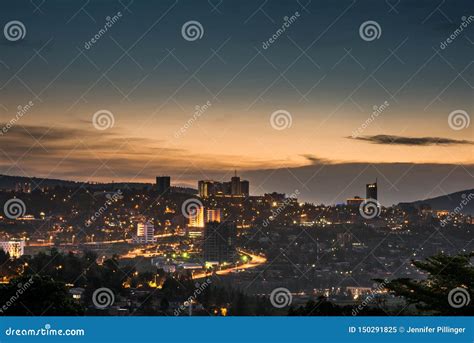 Kigali City Centre Skyline And Surrounding Areas Stock Photography ...