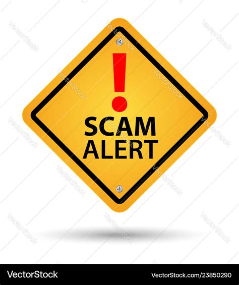 Scam alert sign Royalty Free Vector Image - VectorStock