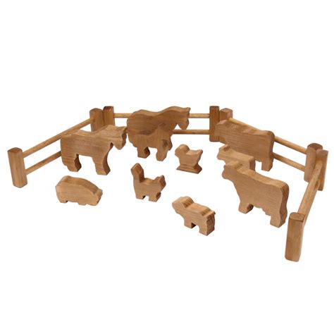 Wooden Toy Farm Animal Set | Farm animal toys, Wooden toy farm, Farm ...