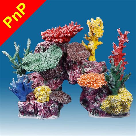 DM048PNP Medium Coral Reef Aquarium Decoration for Marine Fish Tanks