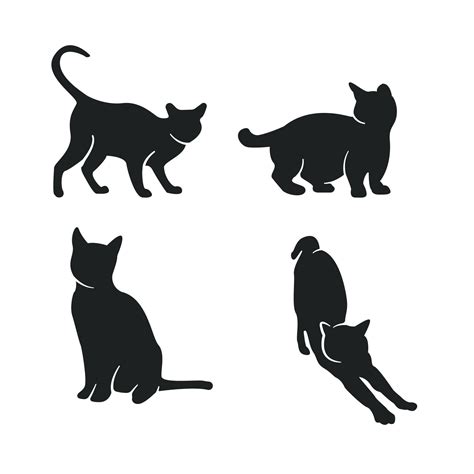 cat silhouette vector design set. 21879639 Vector Art at Vecteezy