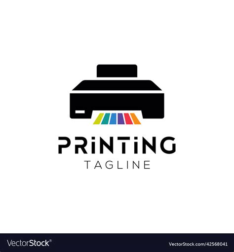 Printing company logo design with printer Vector Image