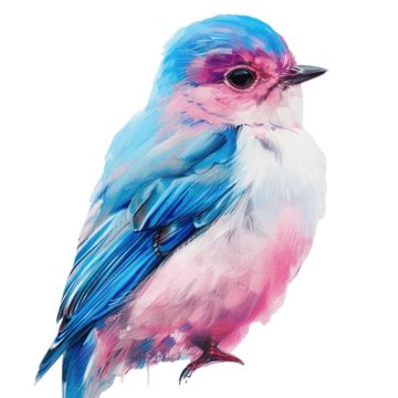 Beautiful Blue And Pink Bird Painting, Blue, Pink, Bird PNG Transparent ...