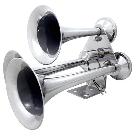 3 TRUMPET CHROME TRAIN HORN, SUPER LOUD - AVS