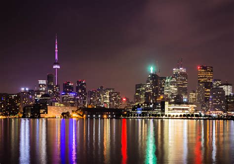 Panoramic photography of city skyline at night HD wallpaper | Wallpaper ...