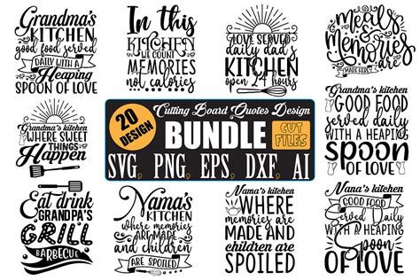 Cutting Board Quotes Design Bundle Bundle · Creative Fabrica