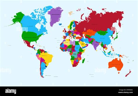 World map with countries atlas hi-res stock photography and images - Alamy