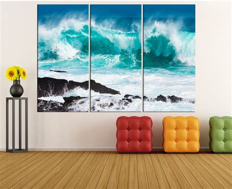 Ocean Storm Waves Wall Art Canvas Print Extra Large Waves Wall | Etsy