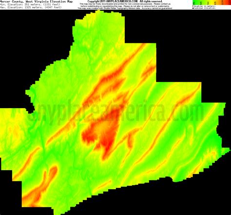 Free Mercer County, West Virginia Topo Maps & Elevations