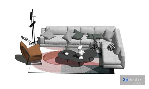 Sofa set Sketchup 3d model Sketchup Download Free 3dbrute