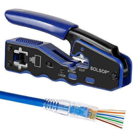 Buy Solsop RJ45 Crimp Tool Pass Through Crimper Cat5e Cat5 CAT6 Crimping Tool Online at ...