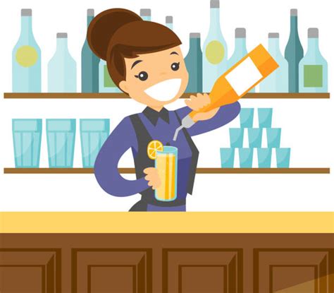 Royalty Free Female Bartender Drawing Clip Art, Vector Images & Illustrations - iStock