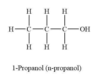 Draw the structural formula for 1-propanol, C3H7OH. | Study.com