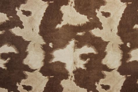 Suede Cowhide Fabric | Brown/White -The Fabric Mill