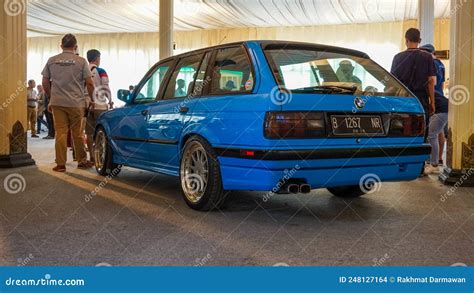 Modified Blue BMW 318i E30 Touring on Display at Indonesia Bimmerfest 2018 Editorial Stock Image ...