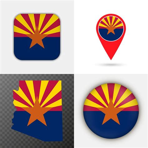 Set Arizona state flag. Vector illustration. 14888863 Vector Art at Vecteezy