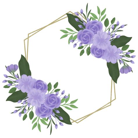 Rectangle Frame Of Beautiful Purple Flower, Bingkai, Bunga, Ungu PNG Transparent Clipart Image ...