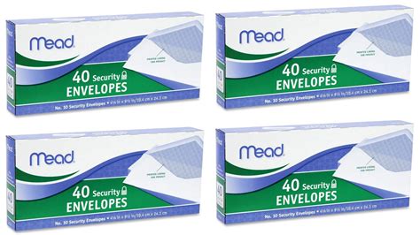 Mead #10 Security Envelopes, 40 Count (75214), Pack of 4 = 160 ...