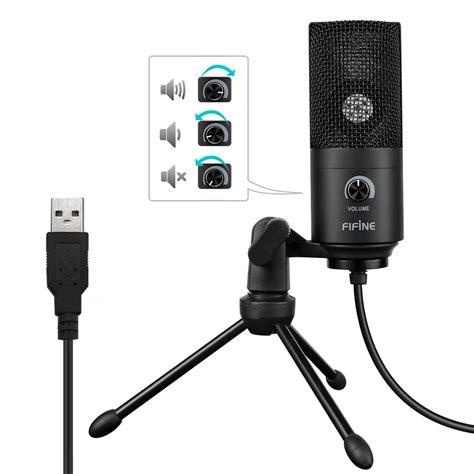 FIFINE K669 USB Wired Microphone with Recording Function for Windows Linux Mac OS PC Laptop ...