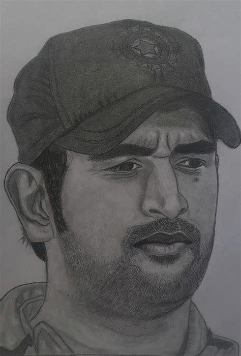 MS Dhoni pencil drawing Drawing by Nathiya T - Pixels