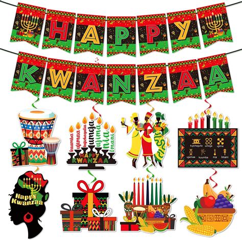 Amazon.com: Kwanzaa Decorations, NO-DIY Kwanzaa Decor includes Happy Kwanzaa Banner and African ...