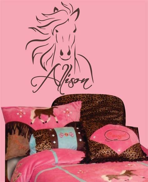 Western Horse Pony vinyl Wall Decal - Personalize for teen cowgirl | Cowgirl room, Horse room ...